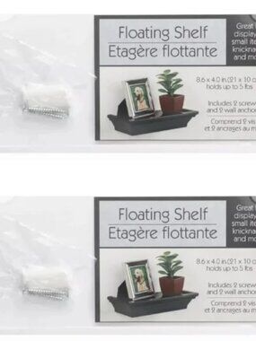 White Floating Shelves Wall Shelf 8 x 4 Holds 5lb Ste of 2